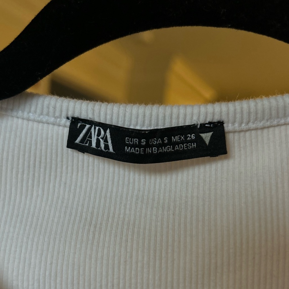 Zara white ribbed button up sweater - size s - Picture 3 of 4